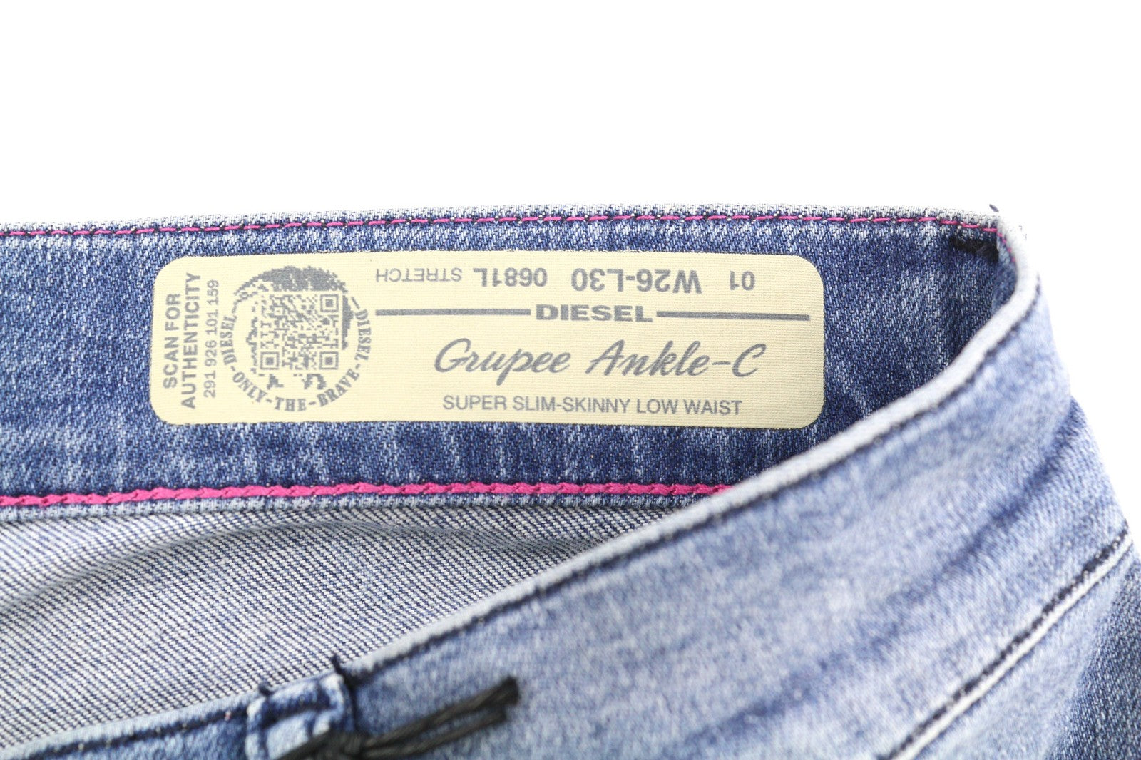 DIESEL Grupee Ankle-C 0681L Women's Jeans W26/L30 Slim Skinny Low Waist Ankle