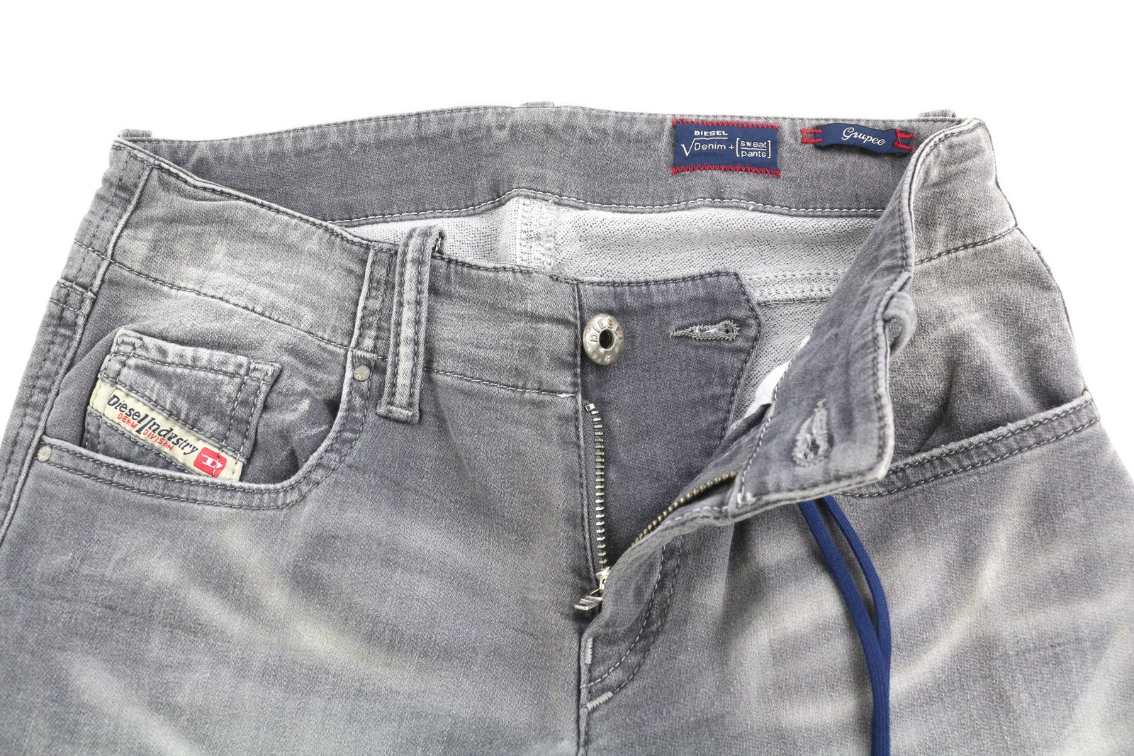 DIESEL Grupee-Ne 0830Q Women's Jeans W23 Jogg Sweat Skinny Washed Grey Fit