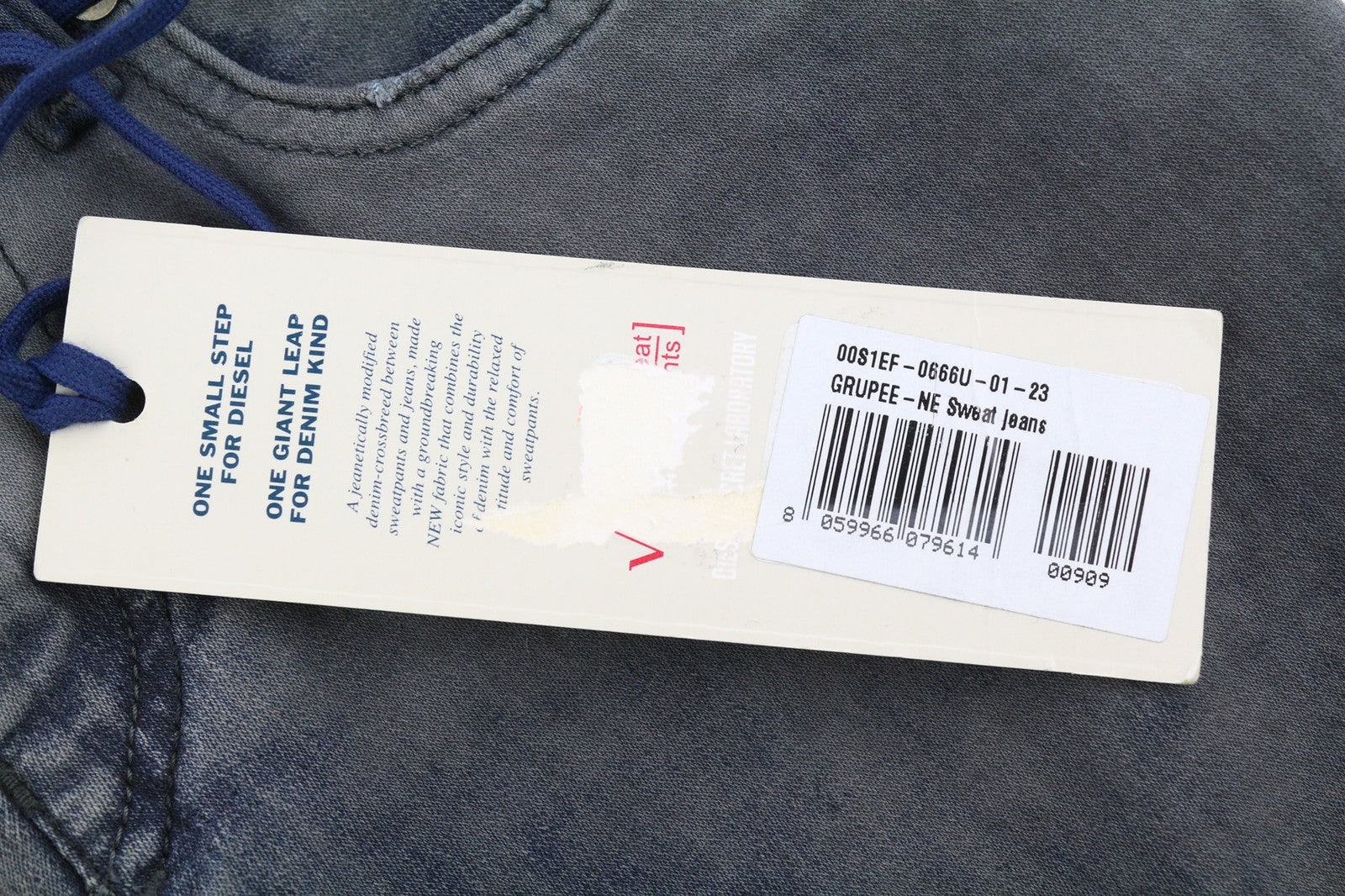 DIESEL Grupee-Ne 0666U Women's Jeans W23 Jogg Sweat Skinny Washed Dark Fit