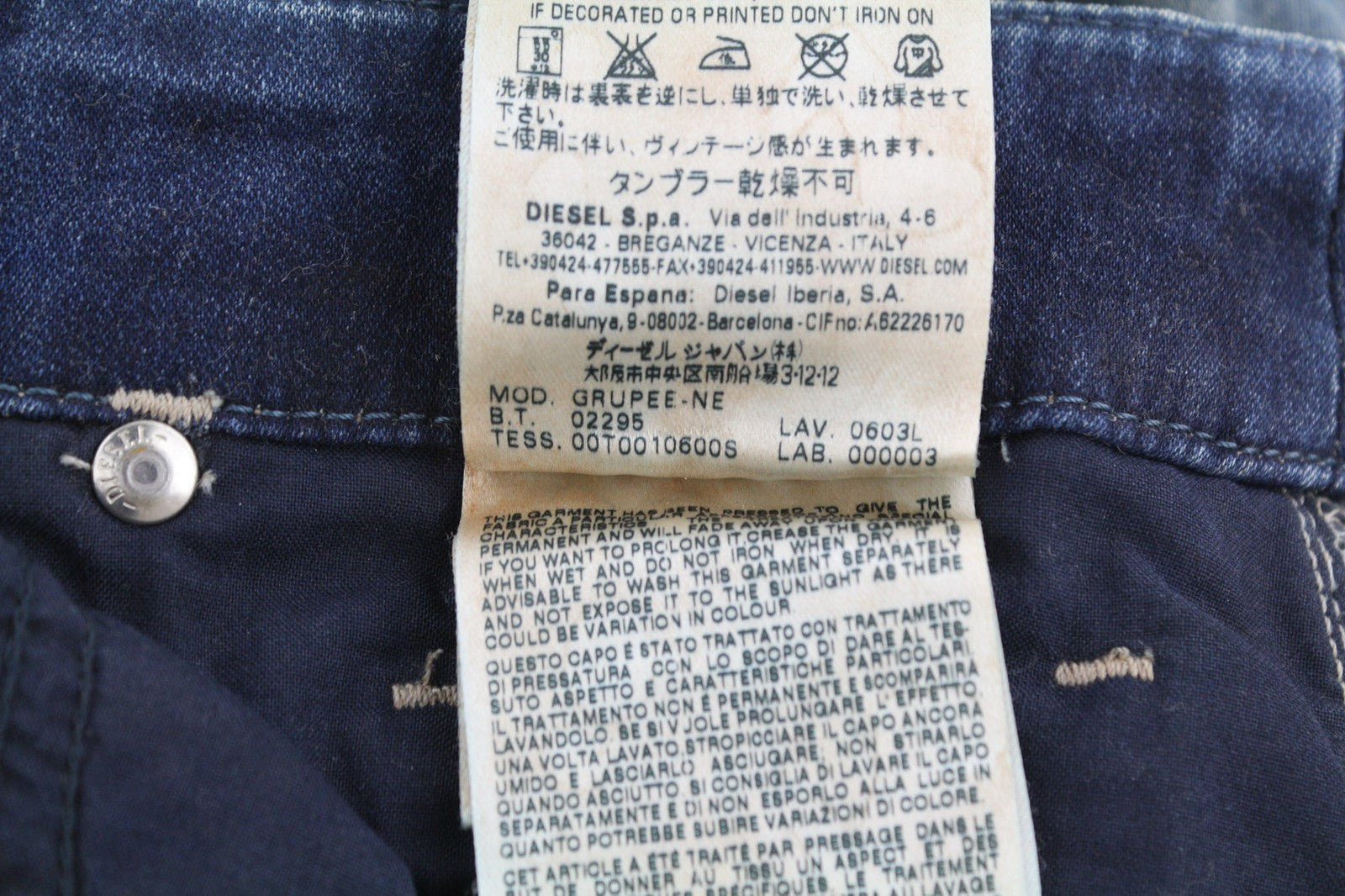 DIESEL Grupee-Ne 0603L Women's Jeans W25 Jogg Sweat Denim Skinny RRP250