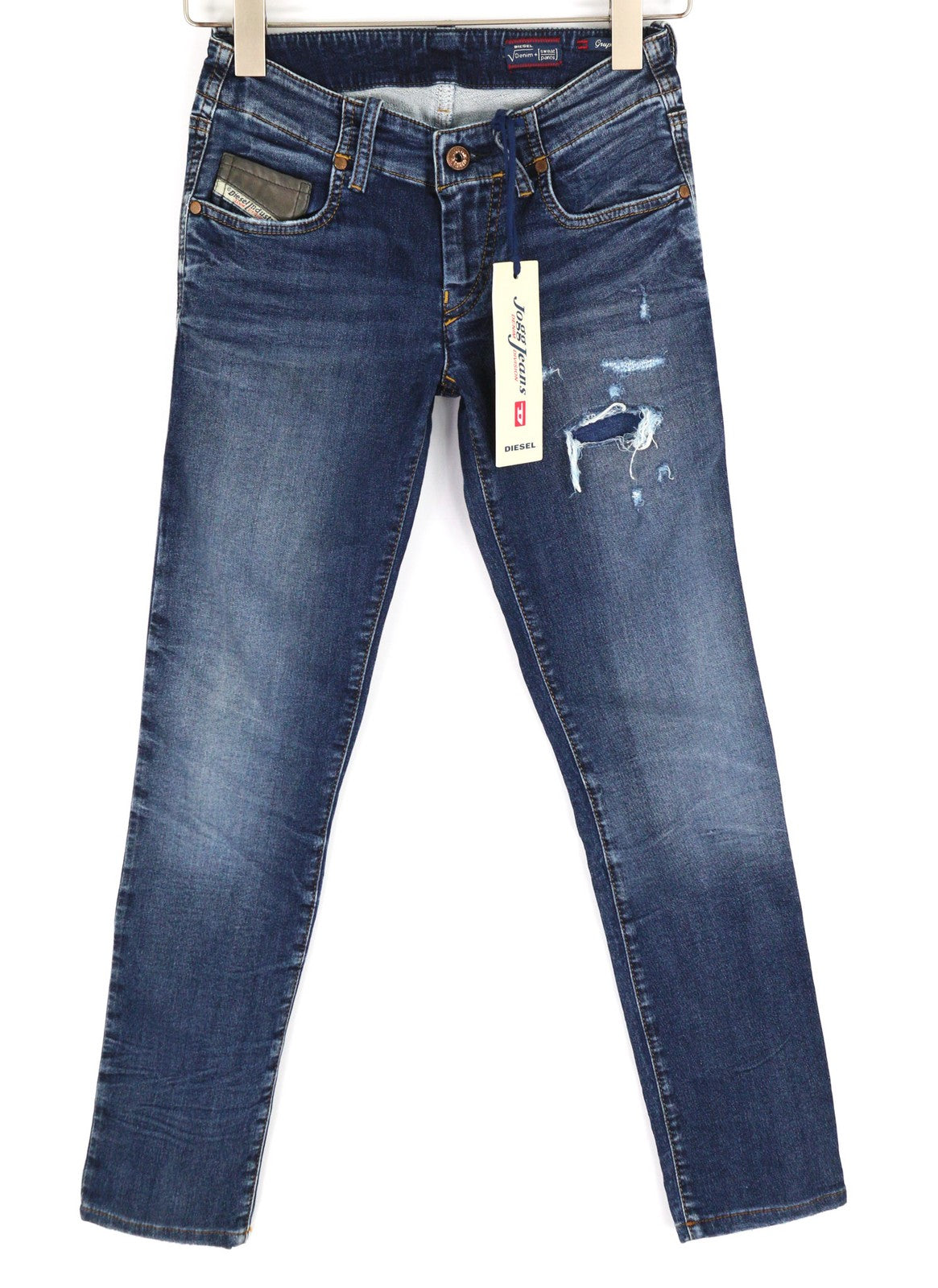 DIESEL Grupee-Ne 0604Z Women's Jeans W23 Jogg Sweat Skinny Washed Blue RRP250