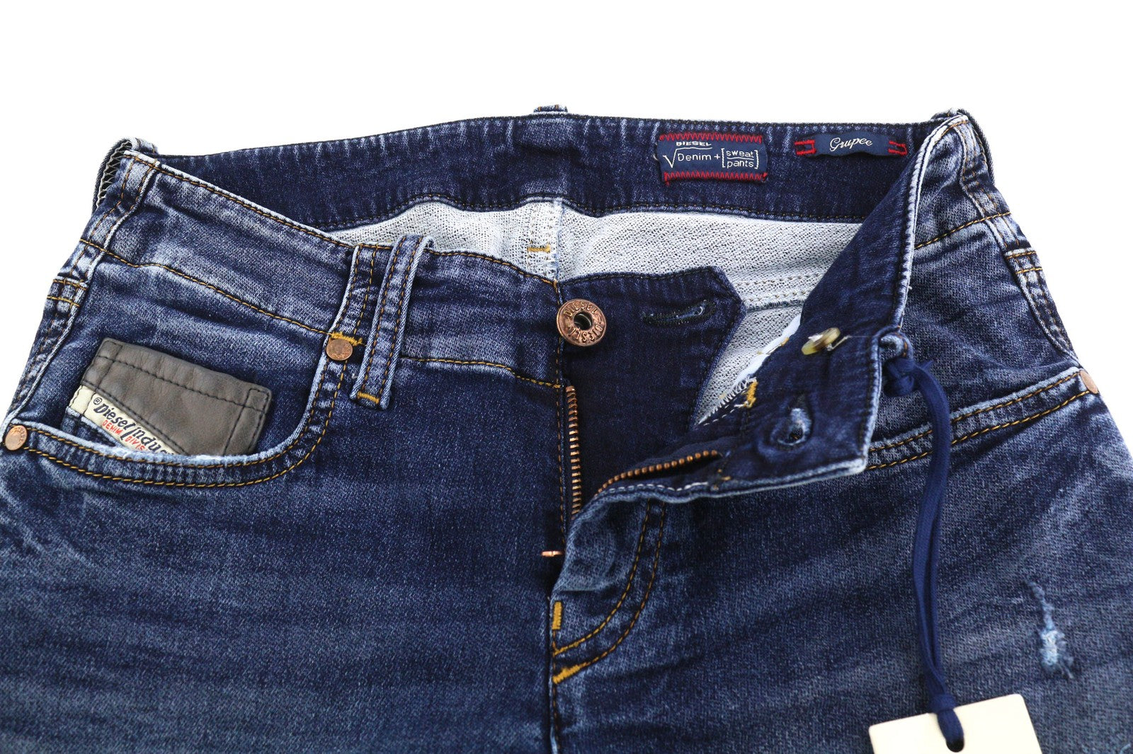 DIESEL Grupee-Ne 0604Z Women's Jeans W23 Jogg Sweat Skinny Washed Blue RRP250