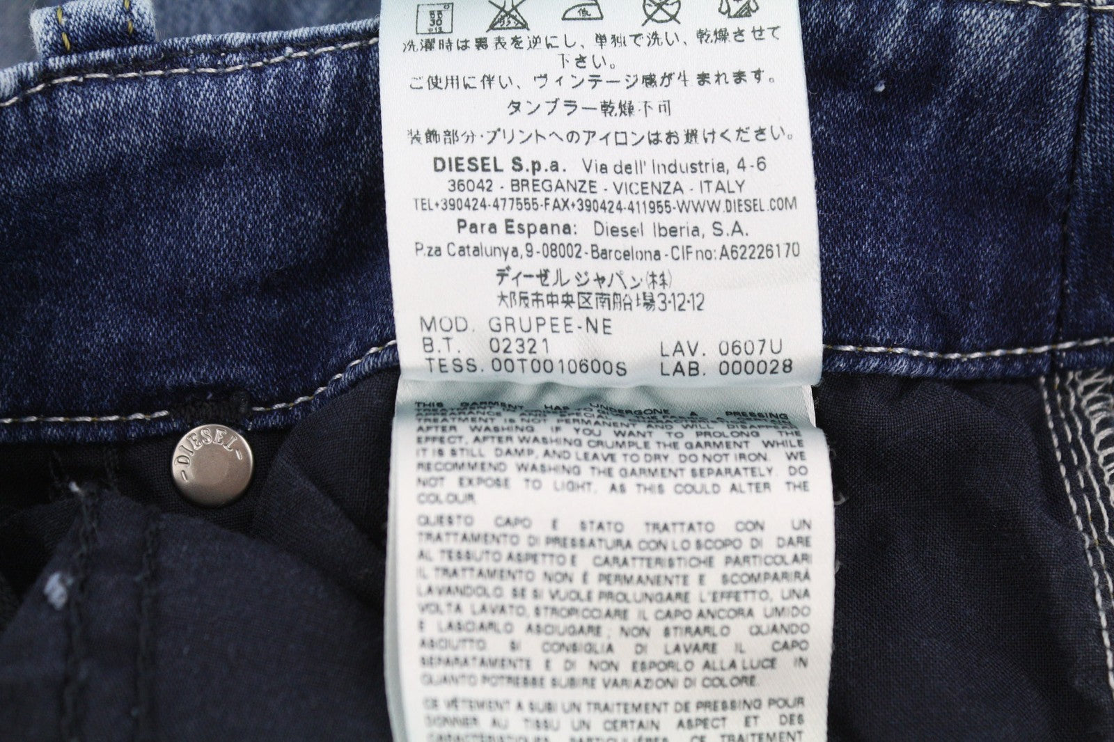 DIESEL Grupee-Ne 0607U Women's Jeans W23 Jogg Sweat Skinny Washed RRP250