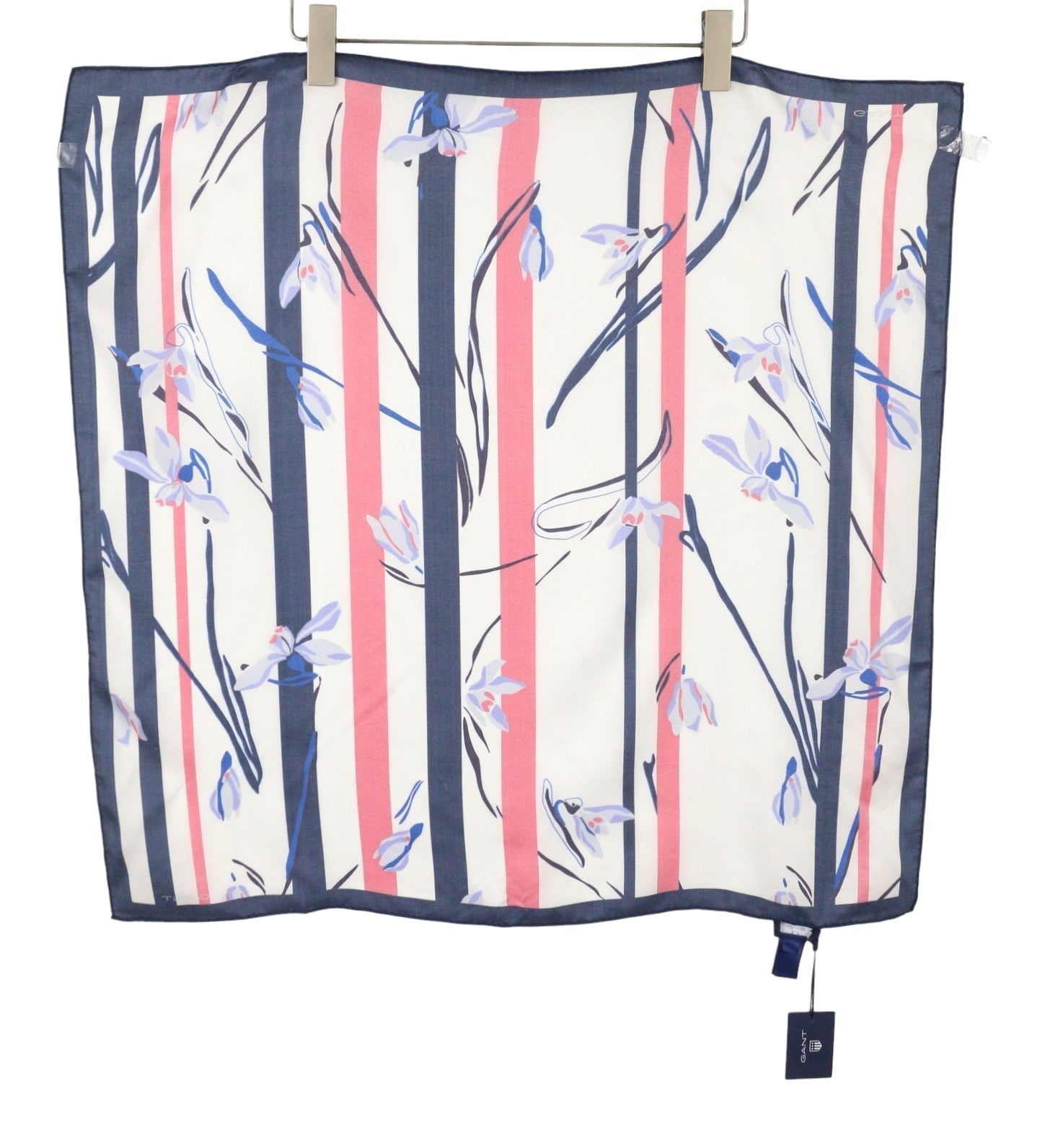 GANT Striped Snowdrop Silk Women Scarf OS Persian Blue Patterned Lightweight