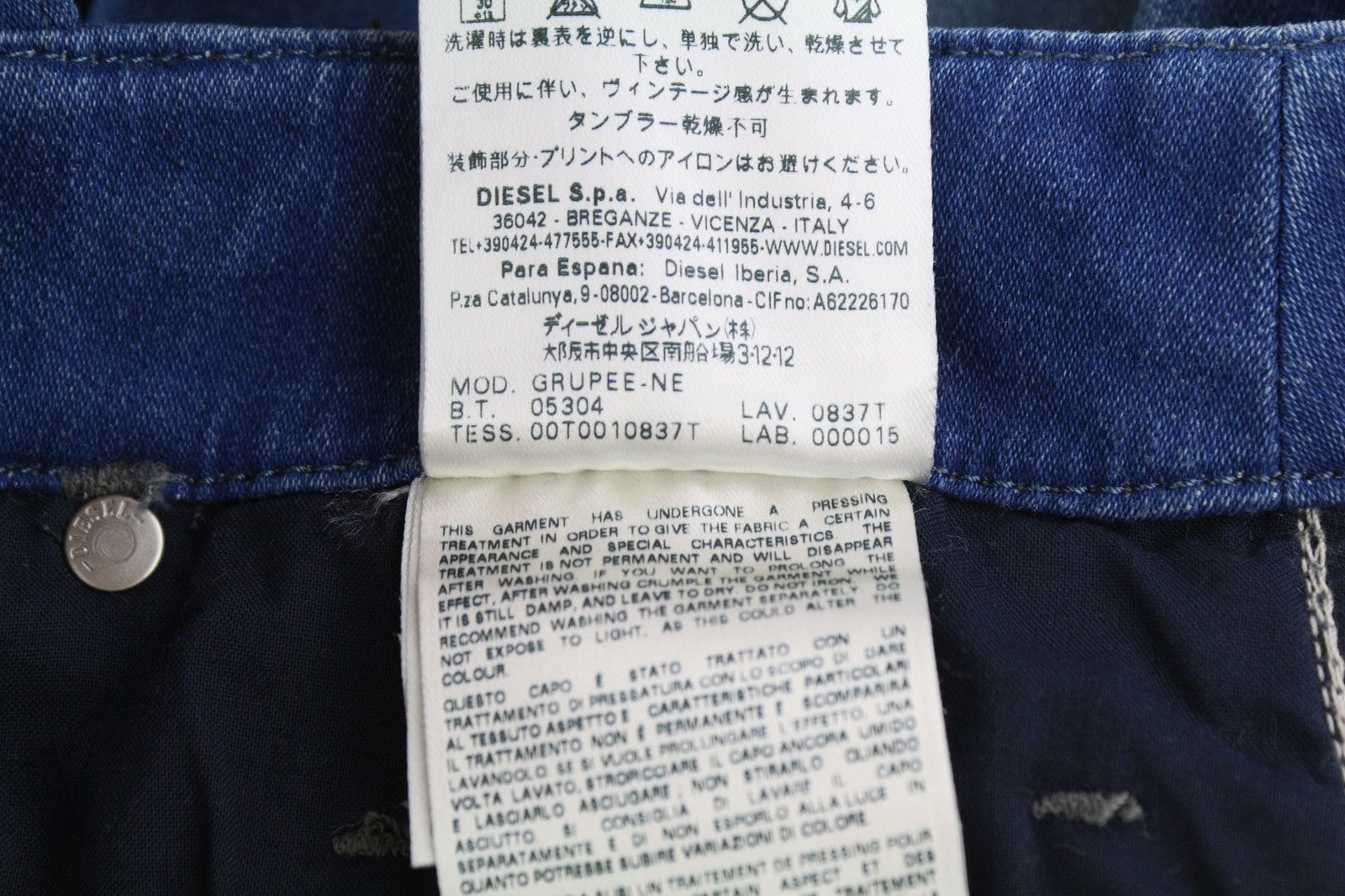 DIESEL Grupee-Ne 0837T Women's Jeans W25 Jogg Sweat Skinny Washed Blue Fit