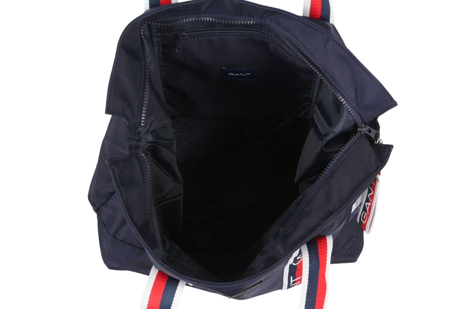 GANT Logo Shopper Women Bag OS Evening Blue Zip Top Inner Pocket Leather Logo