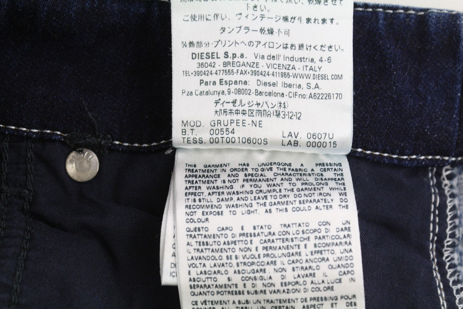 DIESEL Grupee-Ne 0607U Women's Jeans W23 Jogg Sweat Skinny Blue Stretch RRP250