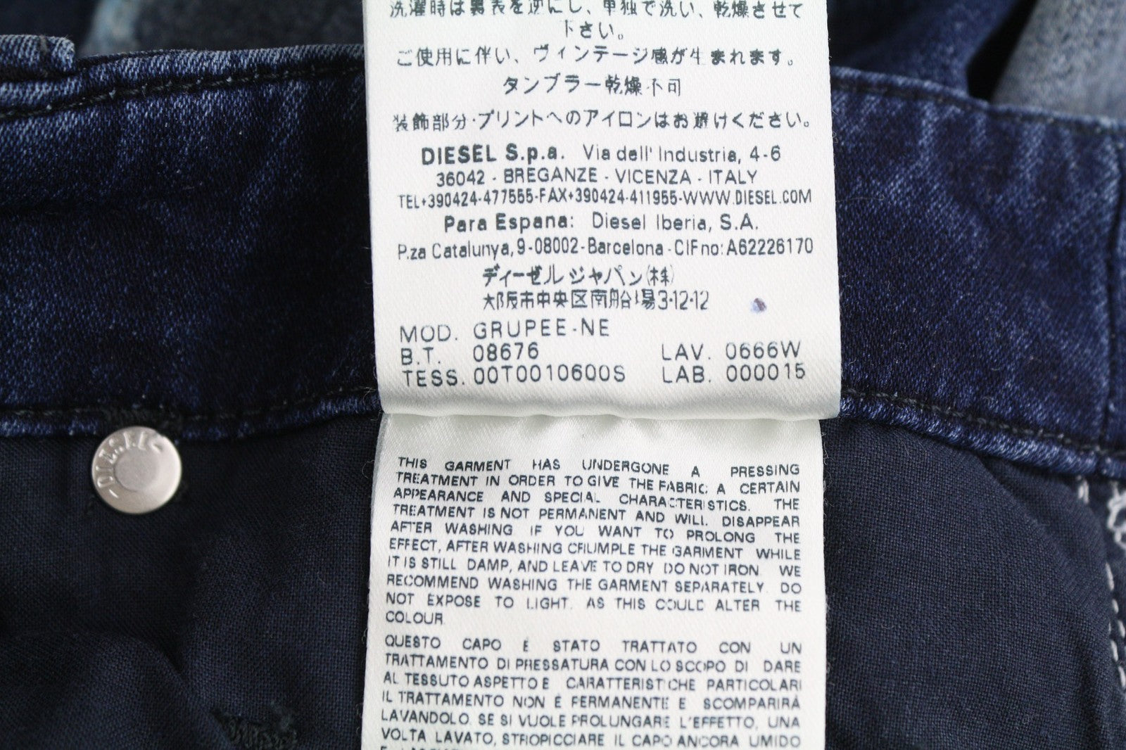 DIESEL Grupee-Ne 0666W Women's Jeans W25 Jogg Sweat Skinny Washed Blue Look