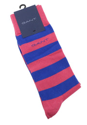 GANT 1 Pack Contrast Barstripe Women Socks OS Rapture Rose Knit Stretch Unisex