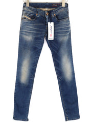DIESEL Grupee-Ne 0603L Women's Jeans W25 Jogg Sweat Skinny Blue Washed RRP250