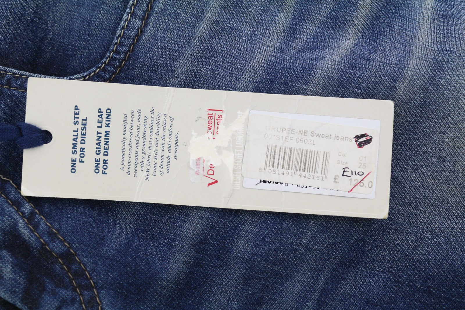 DIESEL Grupee-Ne 0603L Women's Jeans W25 Jogg Sweat Skinny Blue Washed RRP250