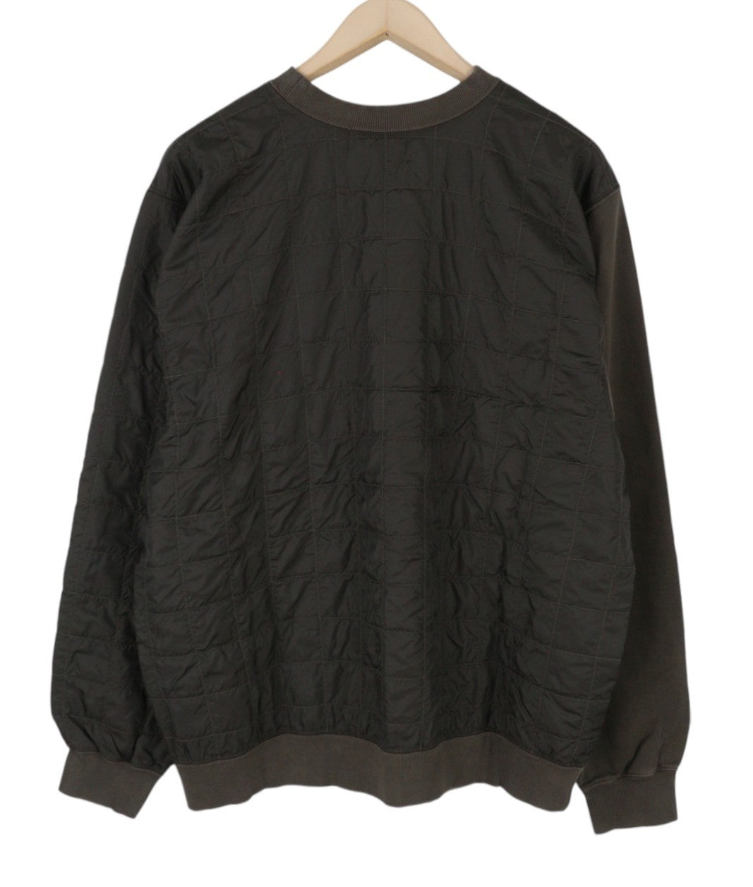 AMBUSH Mix Quilted Men Sweatshirt L Grey Crew Neck Long Sleeve Pullover RRP530