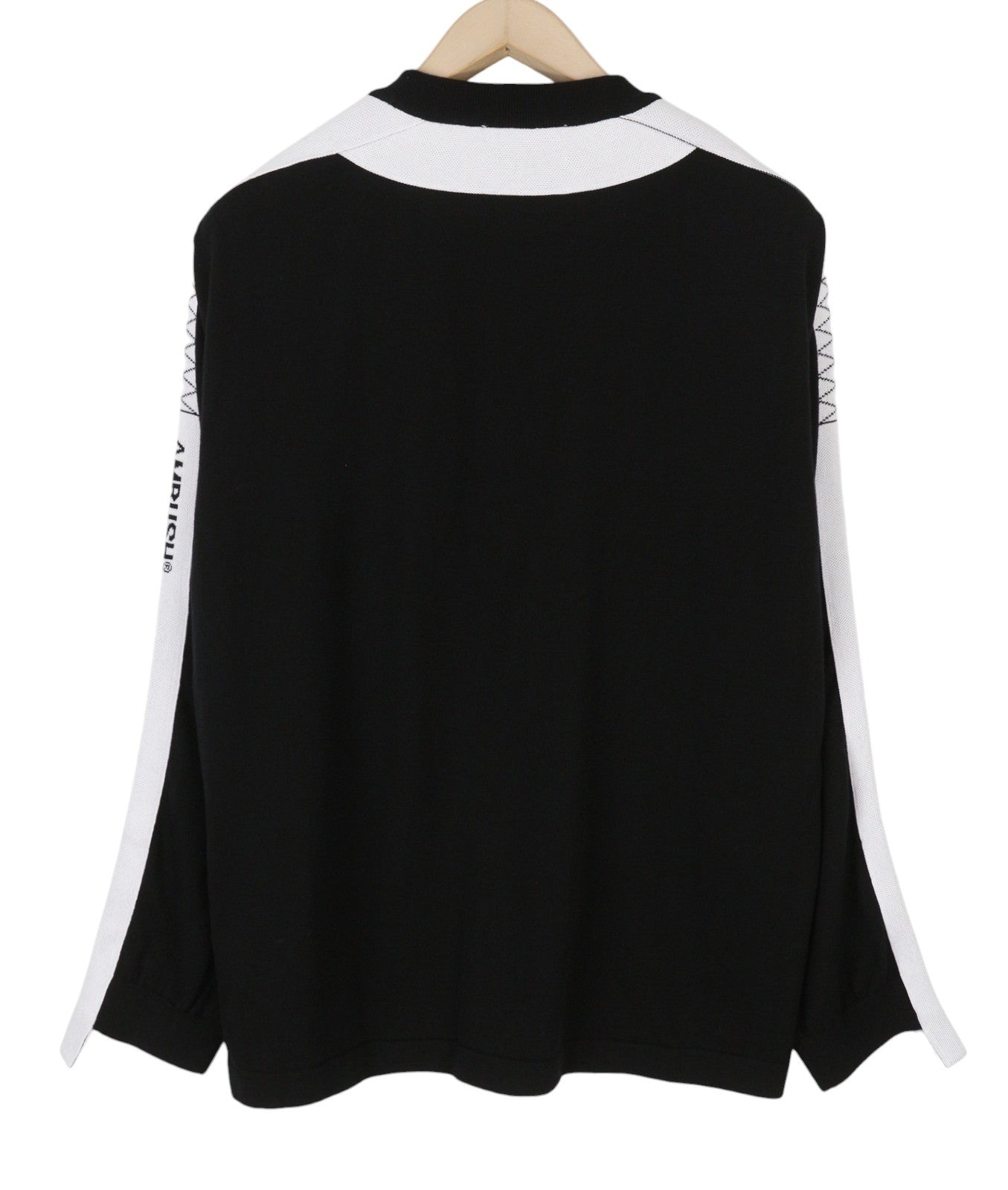 AMBUSH Taped Knit Men Jumper L Black Wool Blend Knit Crew Neck Pullover RRP568