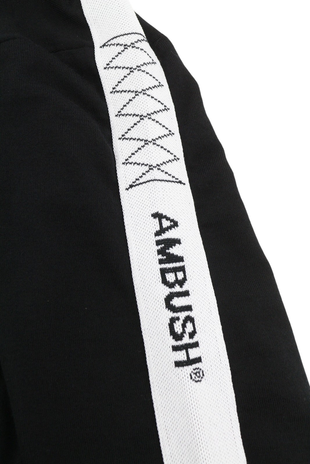 AMBUSH Taped Knit Men Jumper L Black Wool Blend Knit Crew Neck Pullover RRP568