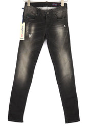 DIESEL Grupee-Ne 0835B Women's Jeans W25 Jogg Sweat Skinny Washed Logo Blue