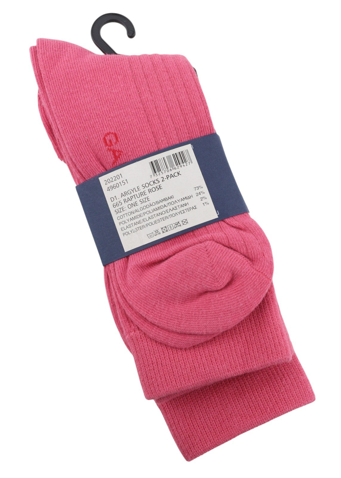 GANT Argyle 2 Pack Women Socks OS Rapture Rose Tight-Knit Stretch Unisex