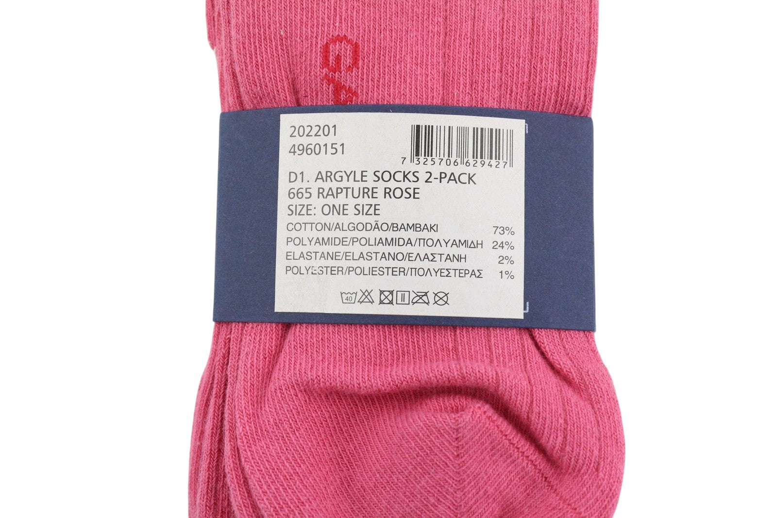 GANT Argyle 2 Pack Women Socks OS Rapture Rose Tight-Knit Stretch Unisex
