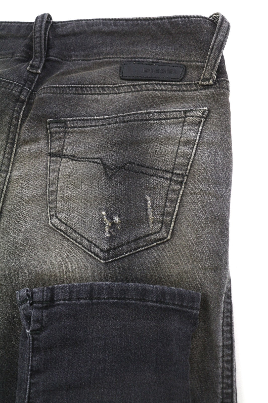 DIESEL Grupee-Ne 0835B Women's Jeans W25 Jogg Skinny Washed Black Sweat Denim