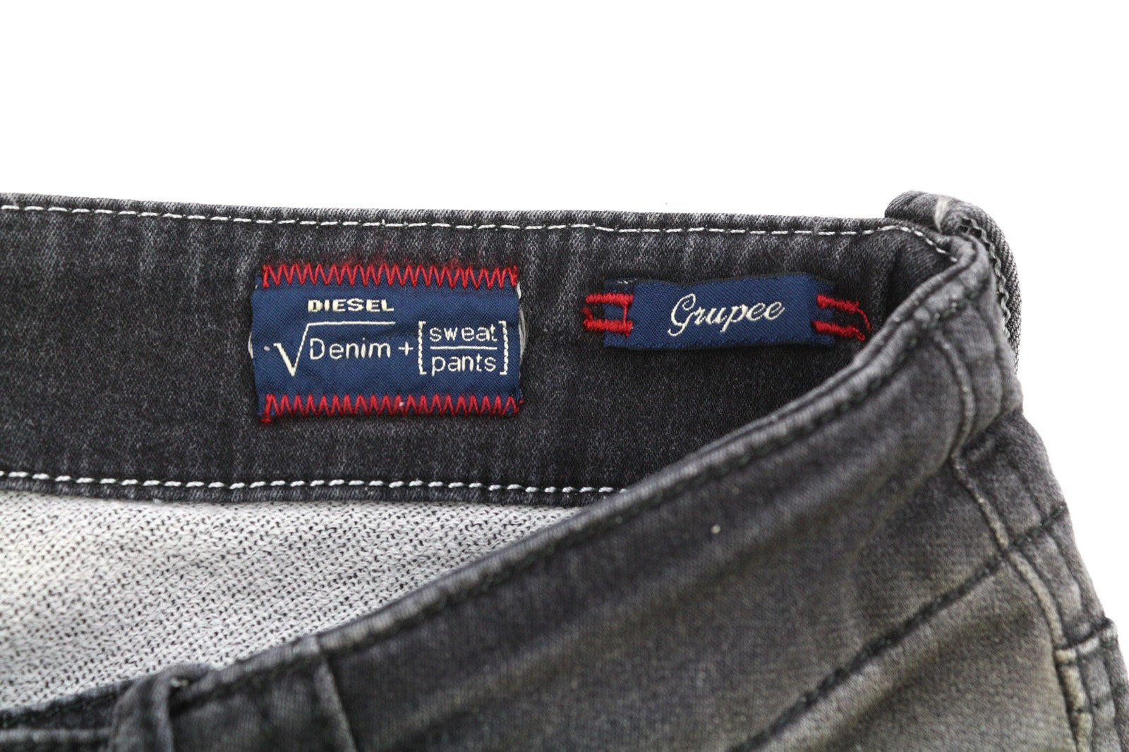 DIESEL Grupee-Ne 0835B Women's Jeans W25 Jogg Skinny Washed Black Sweat Denim