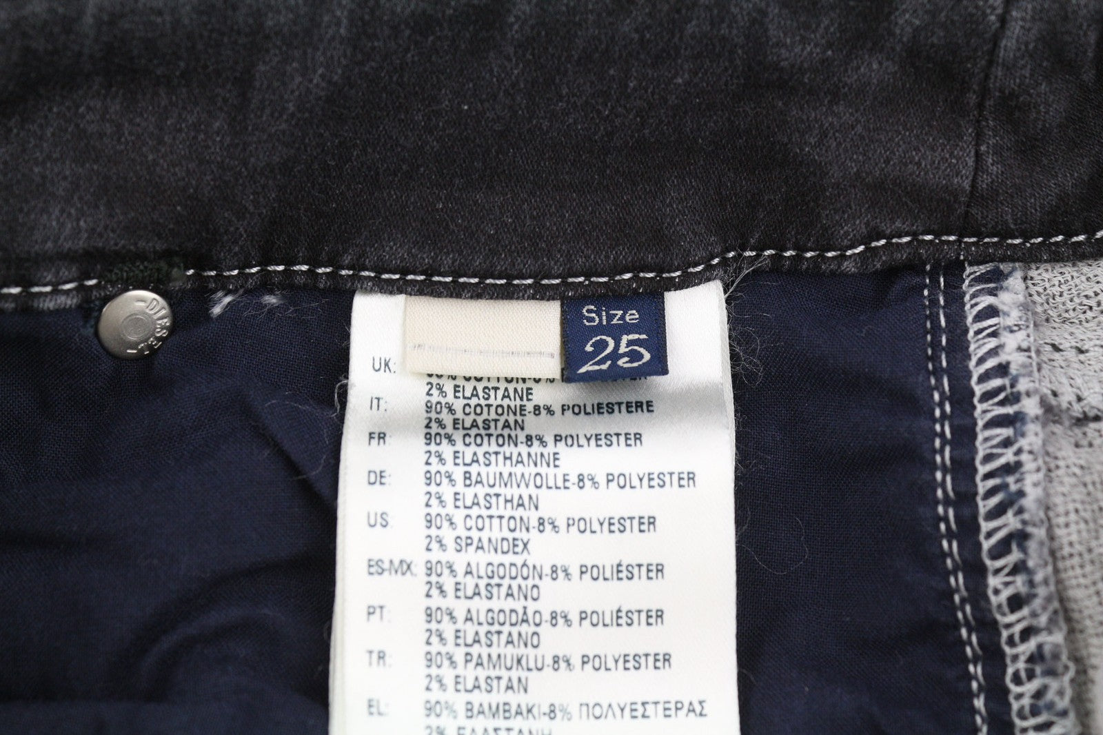 DIESEL Grupee-Ne 0835B Women's Jeans W25 Jogg Skinny Washed Black Sweat Denim