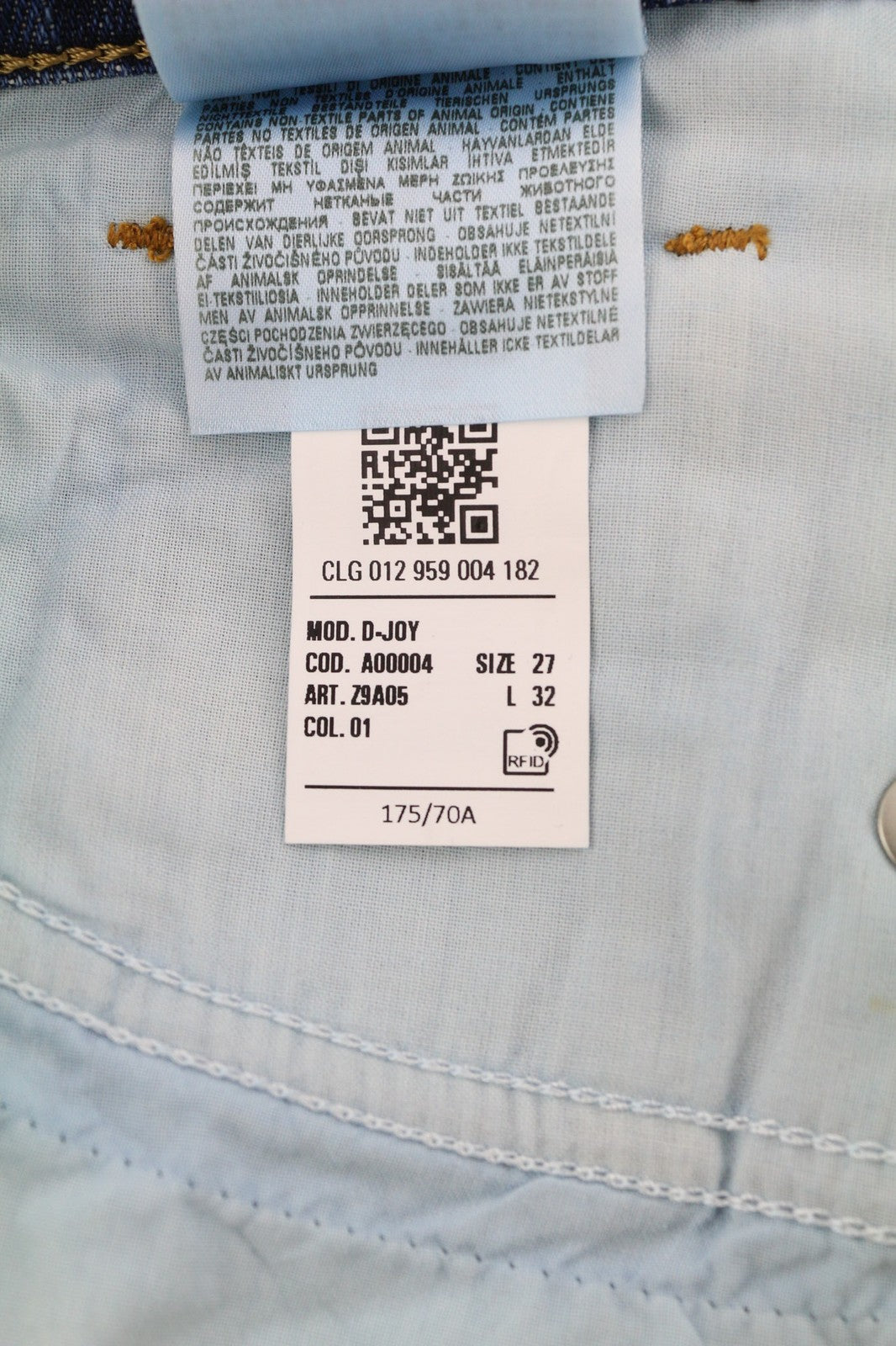 DIESEL D-Joy Z9A05 Women's Jeans W27/L32 Slim Stretch Blue Washed RRP195