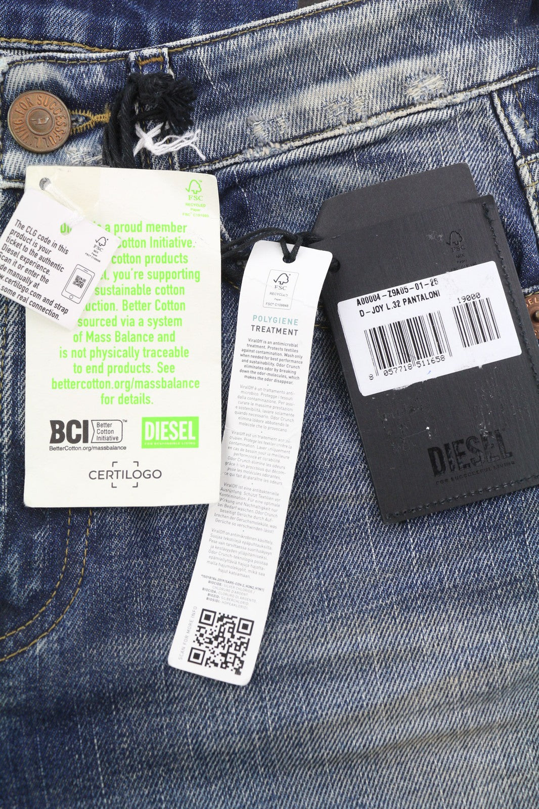 DIESEL D-Joy Z9A05 Women's Jeans W25/L32 Slim Stretch Blue Washed RRP195