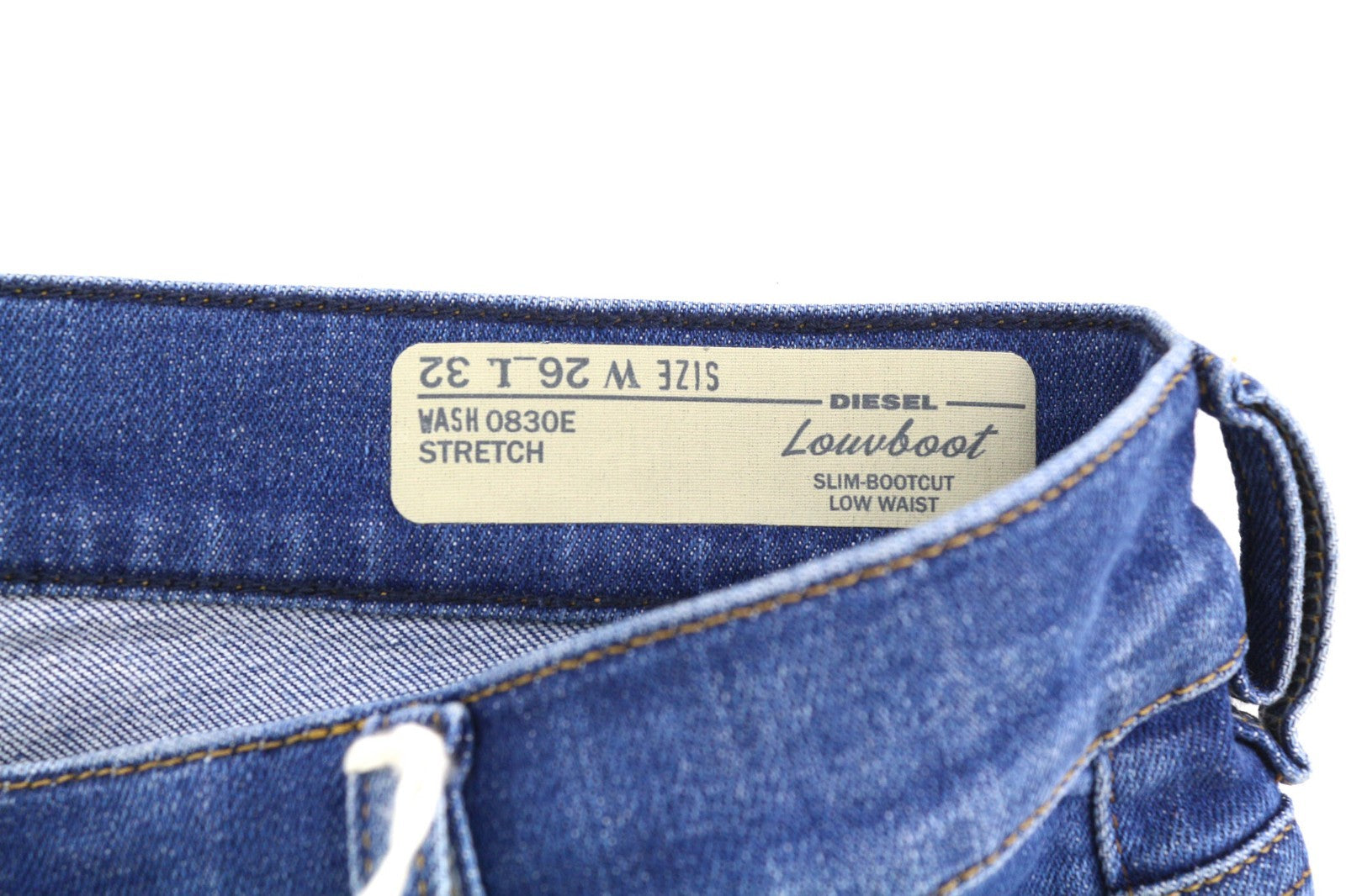 DIESEL Lowboot 0830E Women's Jeans W26/L32 Low Waist Bootcut Slim Stretch Blue