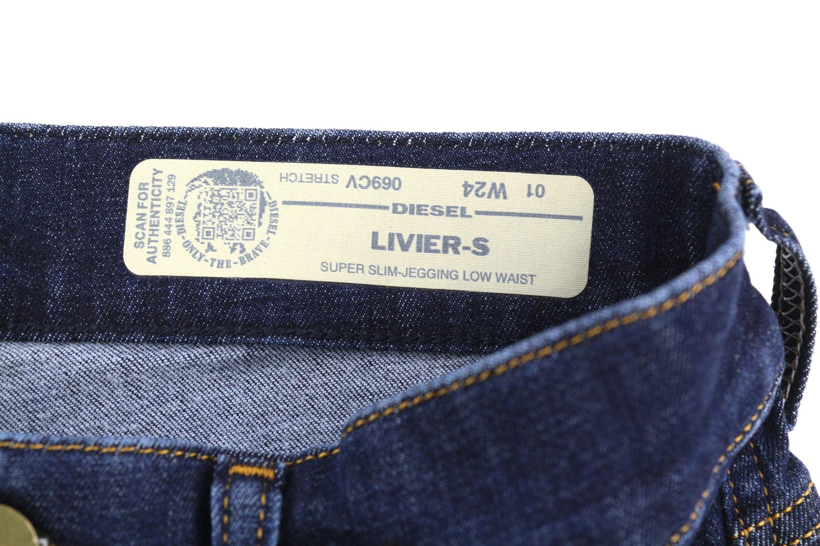 DIESEL Livier-S 069CV Women's Jeans W24 Low Waist Super Slim Stretch Blue