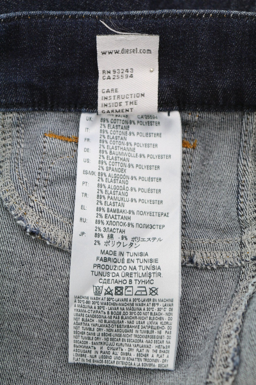 DIESEL Livier-S 069CV Women's Jeans W24 Low Waist Super Slim Stretch Blue