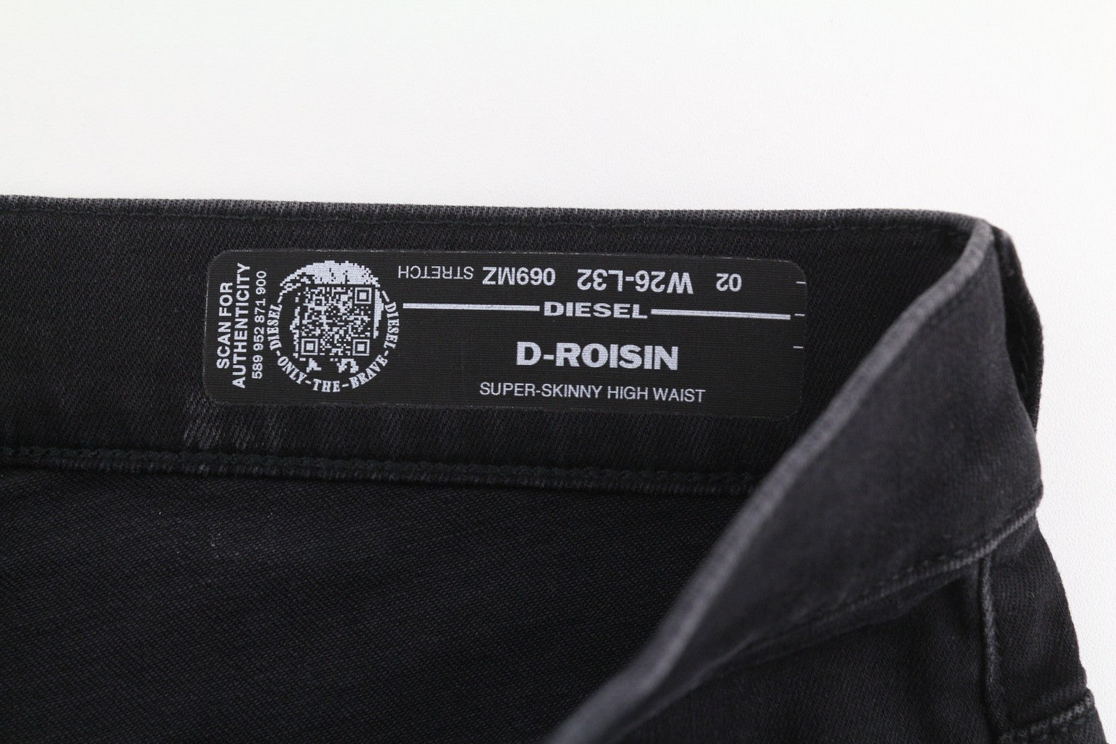 DIESEL D-Roisin 069MZ Women's Jeans W26/L32 High Waist Super Skinny Black