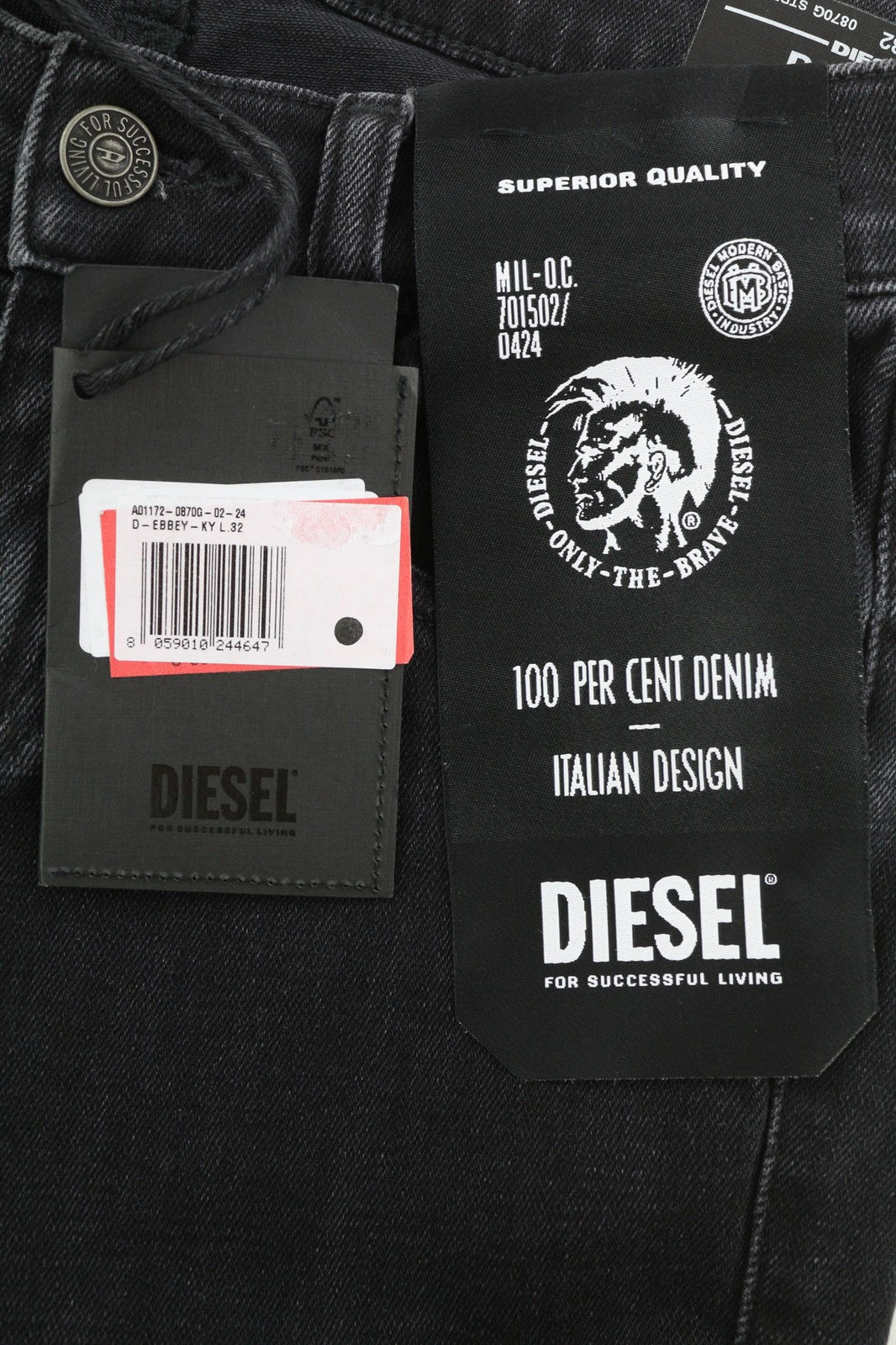 DIESEL D-Ebbey 0870G Women's Jeans W24/L32 Low Waist Flare Bootcut Stretch