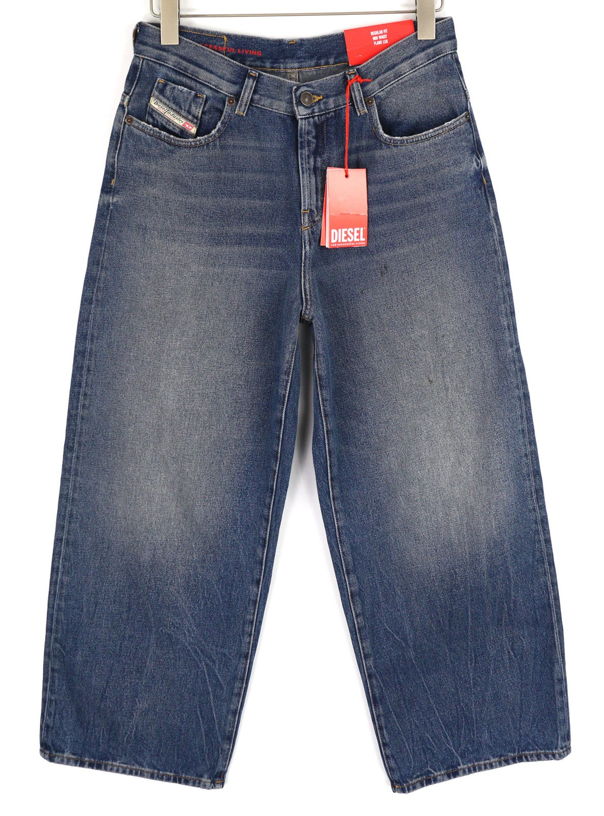 DIESEL 2000 09E03 Women's Jeans W29/L30 Mid Waist Flared Regular Washed Denim