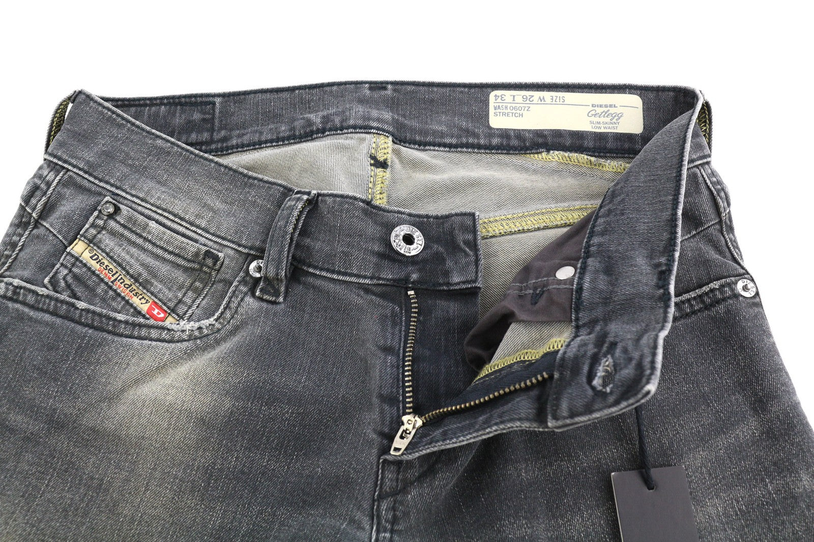 DIESEL Getleg 0607Z Women's Jeans W26/L34 Low Waist Slim Skinny Washed Stretch