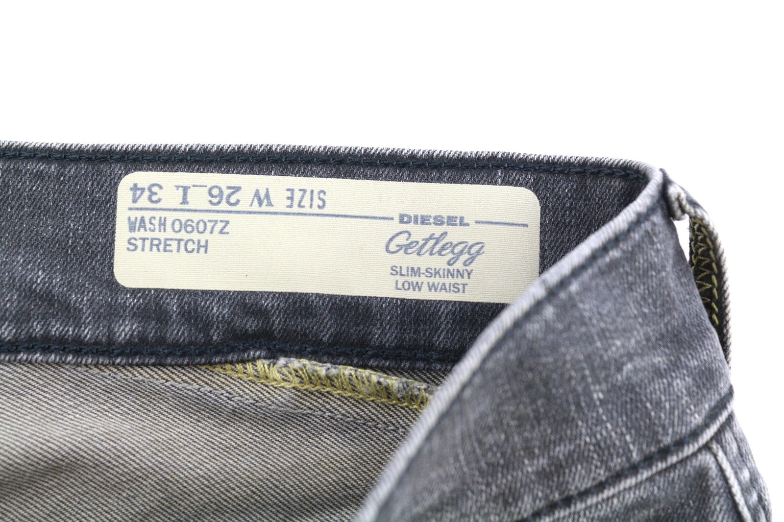 DIESEL Getleg 0607Z Women's Jeans W26/L34 Low Waist Slim Skinny Washed Stretch