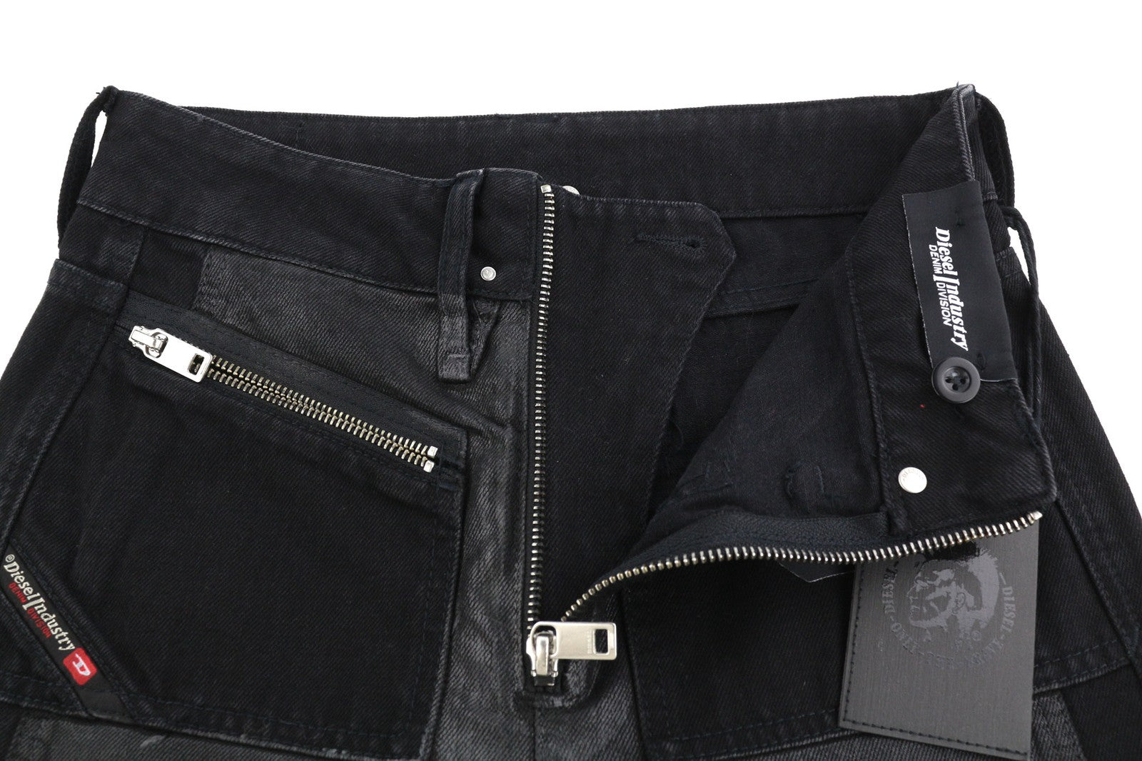 DIESEL De-Earlie Women's Jeans W26 Coated Distressed Zip Ankle Detailed RRP320