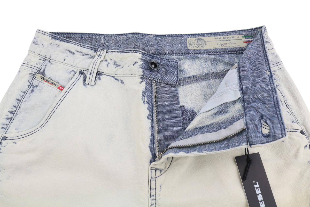 DIESEL Fayza-Evo 0682E Women's Jeans W25/L32 Low Waist Relaxed Boyfriend Washed