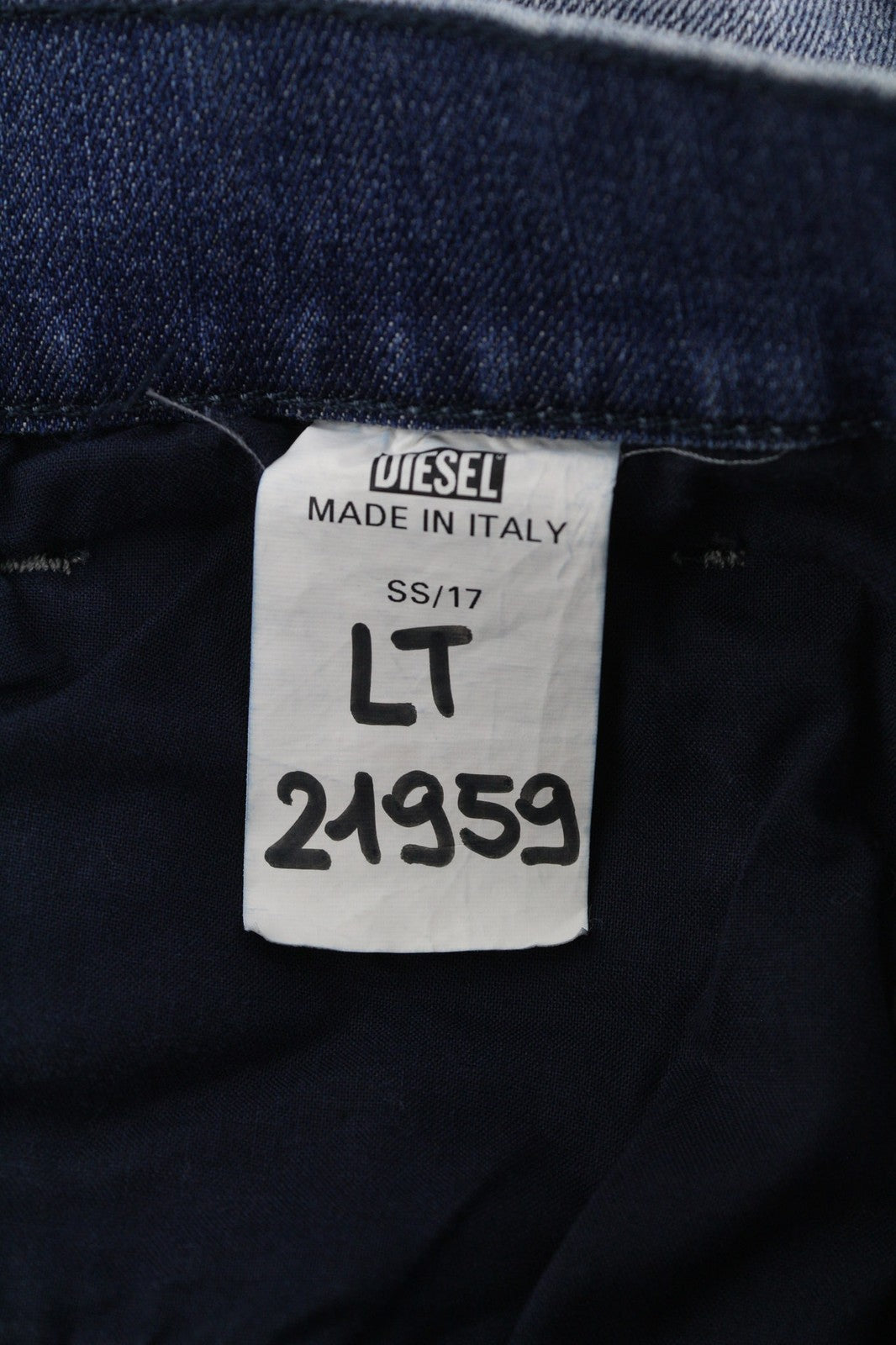 DIESEL Women's Jeans W24 Slim Ripped Distressed Blue Wash Zip Pocket Logo