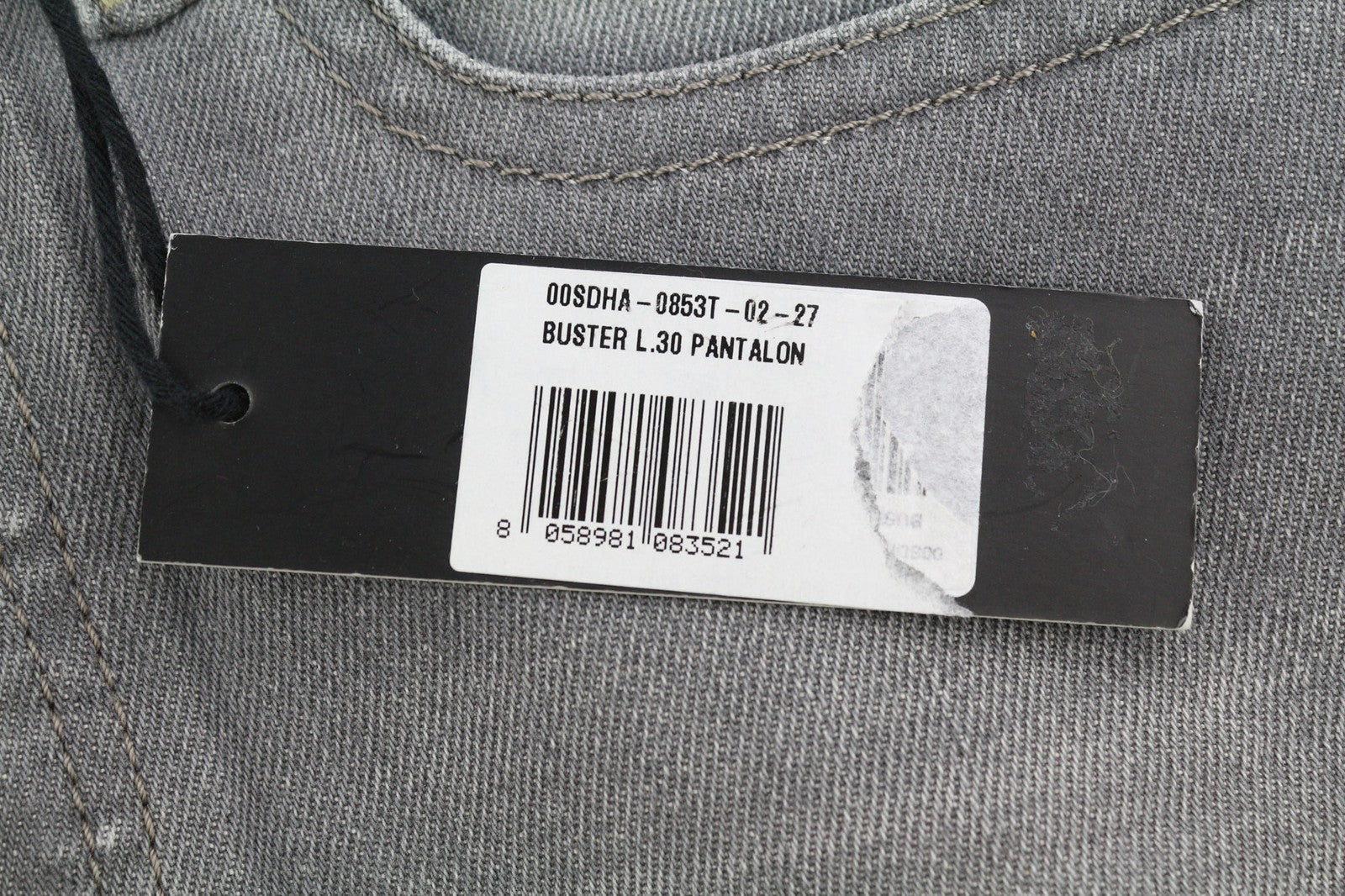 DIESEL Buster 0853T Men's Jeans W27/L30 Slim Tapered Stretch Washed Grey