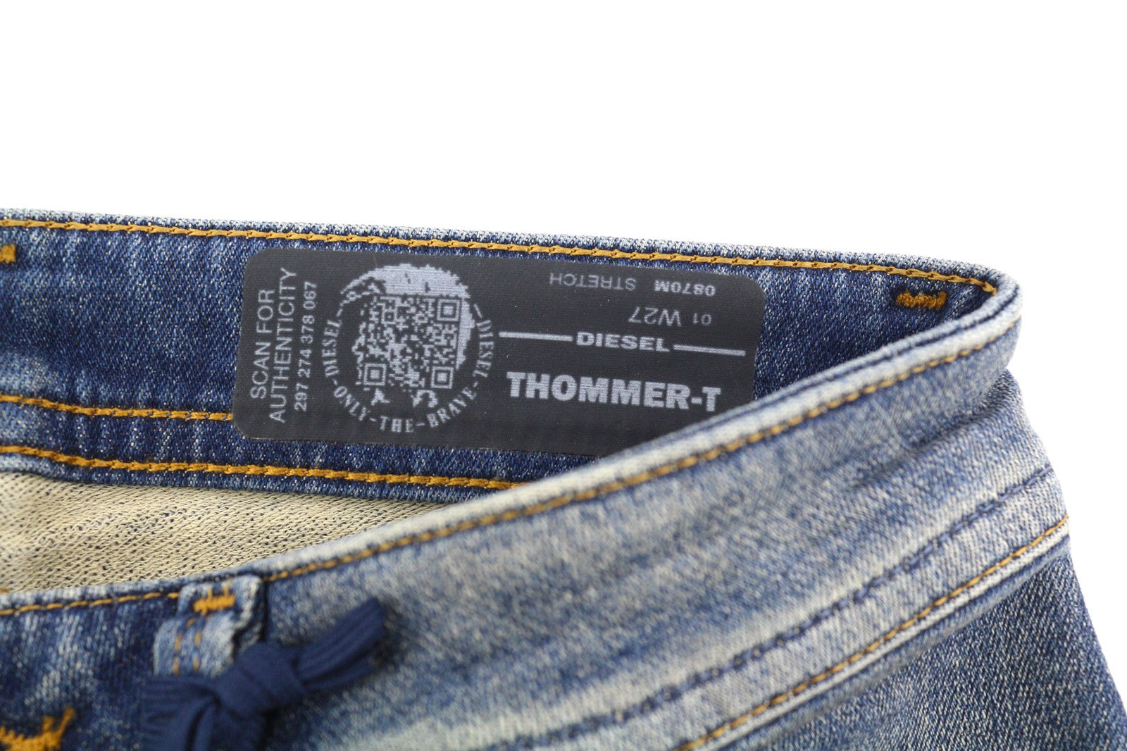DIESEL Thommer-T 0870M Men's Jeans W27 Jogg Ripped Distressed Washed Slim