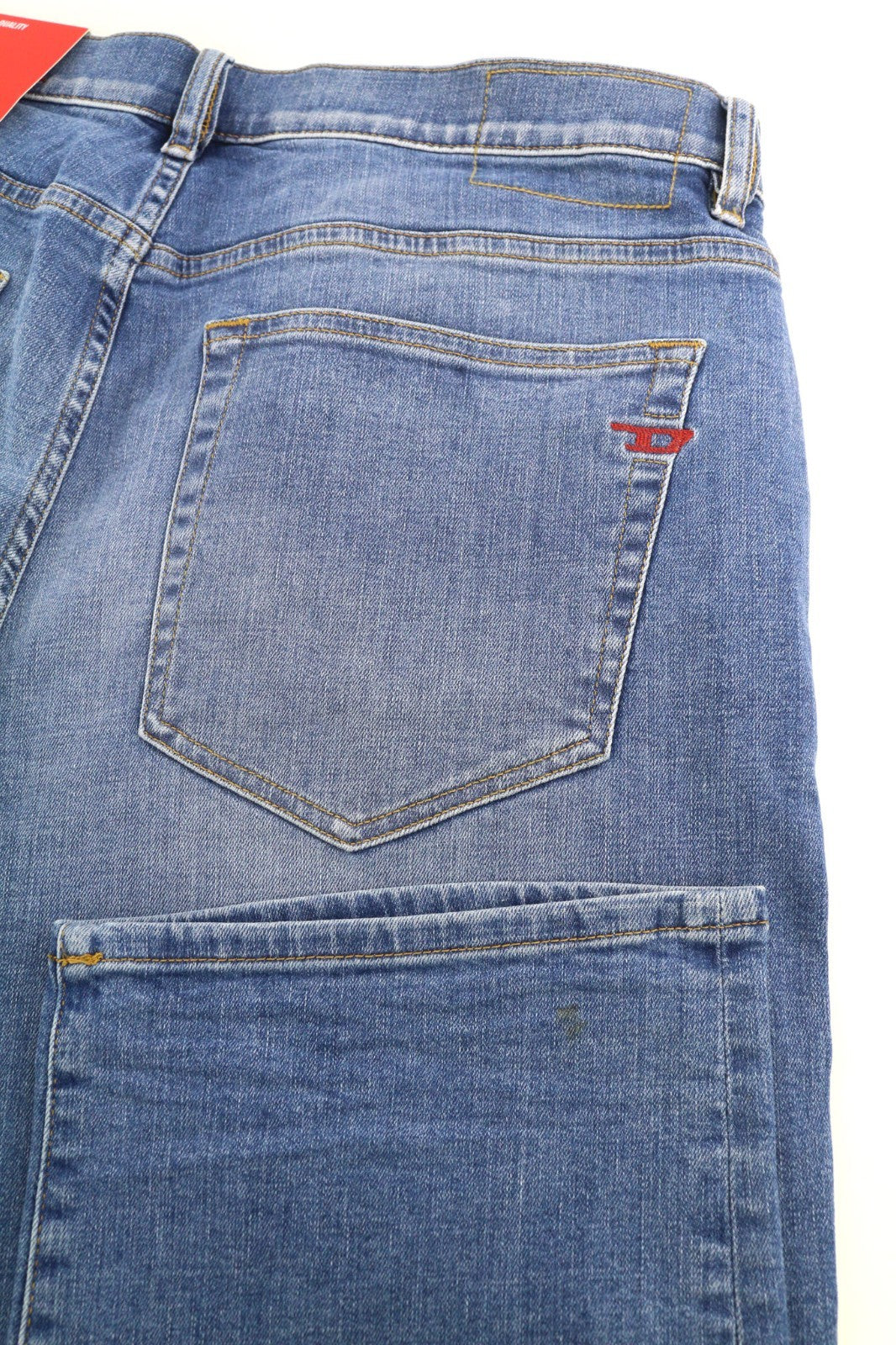 DIESEL 2020 D-Viker REHAJ Men's Jeans W36/L30 Straight Blue Mid Waist Regular