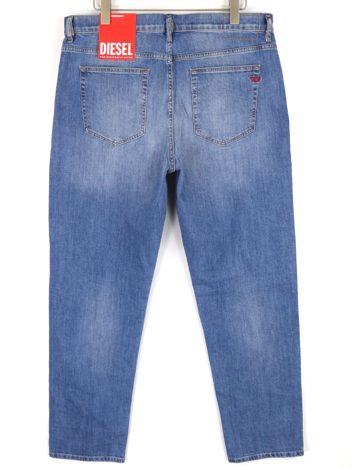 DIESEL 2020 D-Viker REHAJ Men's Jeans W36/L34 Straight Blue Mid Waist Regular