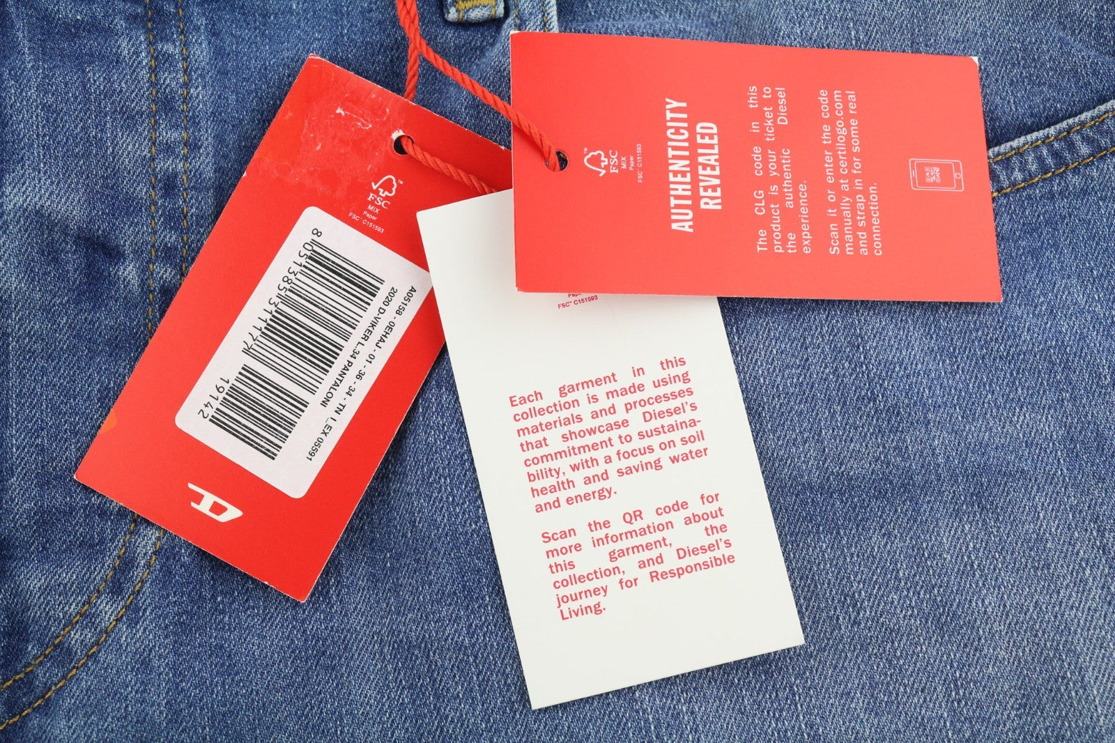 DIESEL 2020 D-Viker REHAJ Men's Jeans W36/L34 Straight Blue Mid Waist Regular