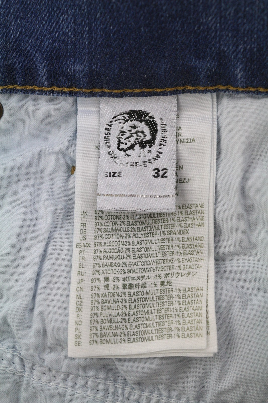 DIESEL D-Mihtry 009NF Men's Jeans W32/L30 Straight Washed Stretch Buttoned