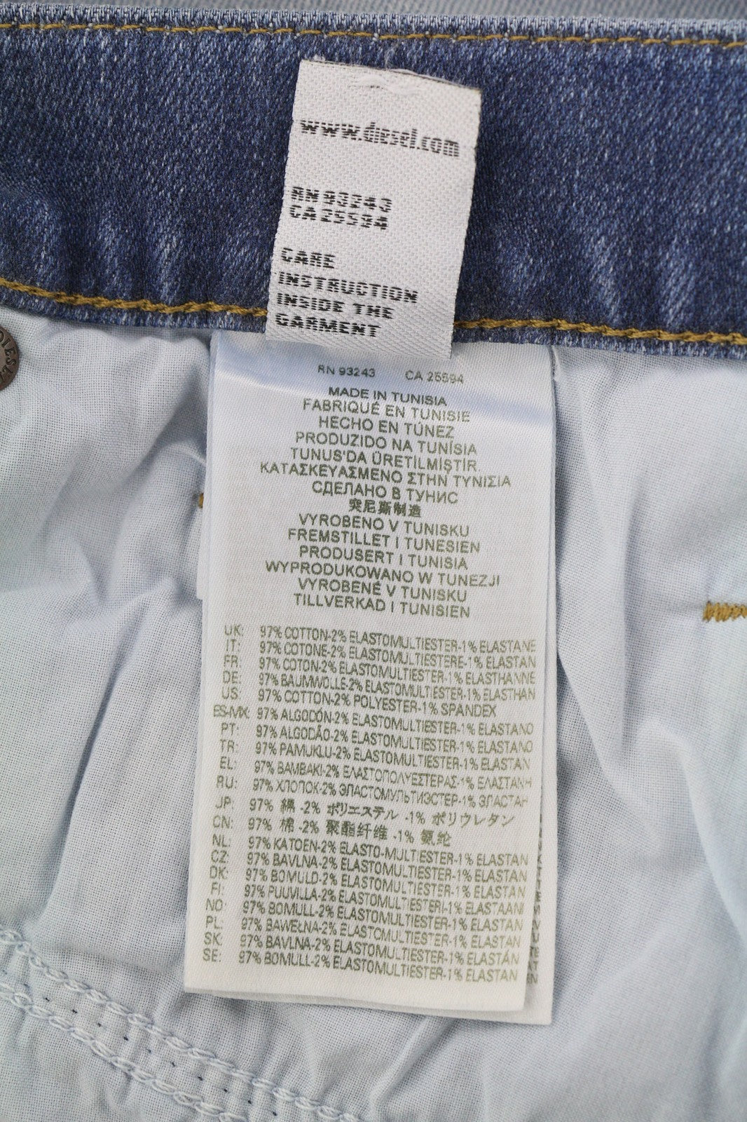 DIESEL D-Mihtry 009NF Men's Jeans W33/L30 Straight Stretch Denim Washed Button