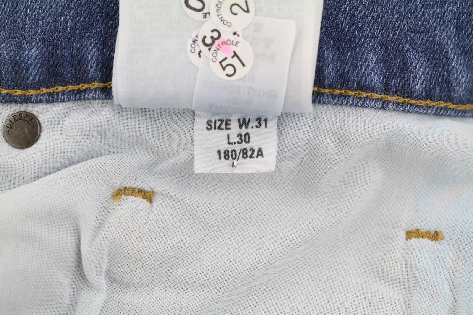 DIESEL D-Mihtry 009NF Men's Jeans W31/L30 Straight Fit Washed Button Stretch