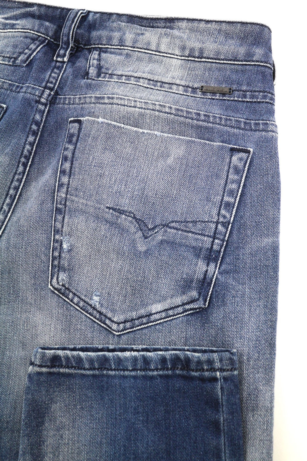 DIESEL D-Bazer 084DD Men's Jeans W29/L34 Tapered Ripped Stretch Blue Washed