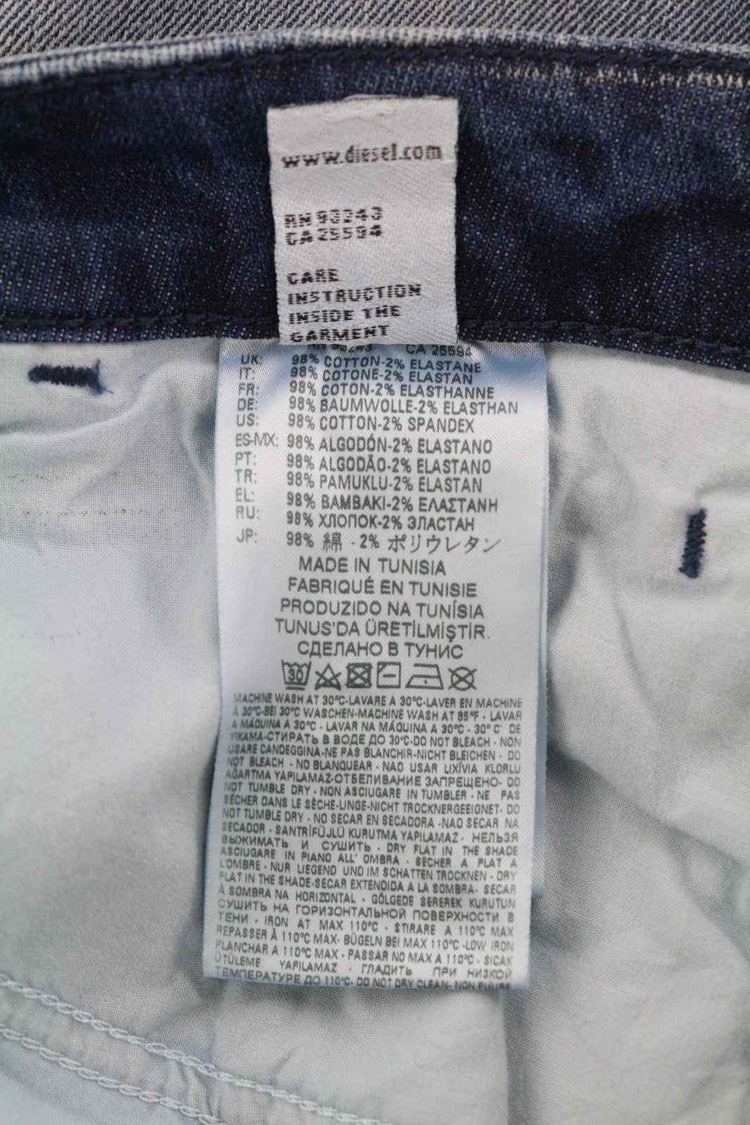 DIESEL D-Bazer 084DD Men's Jeans W29/L34 Tapered Ripped Denim Washed Logo