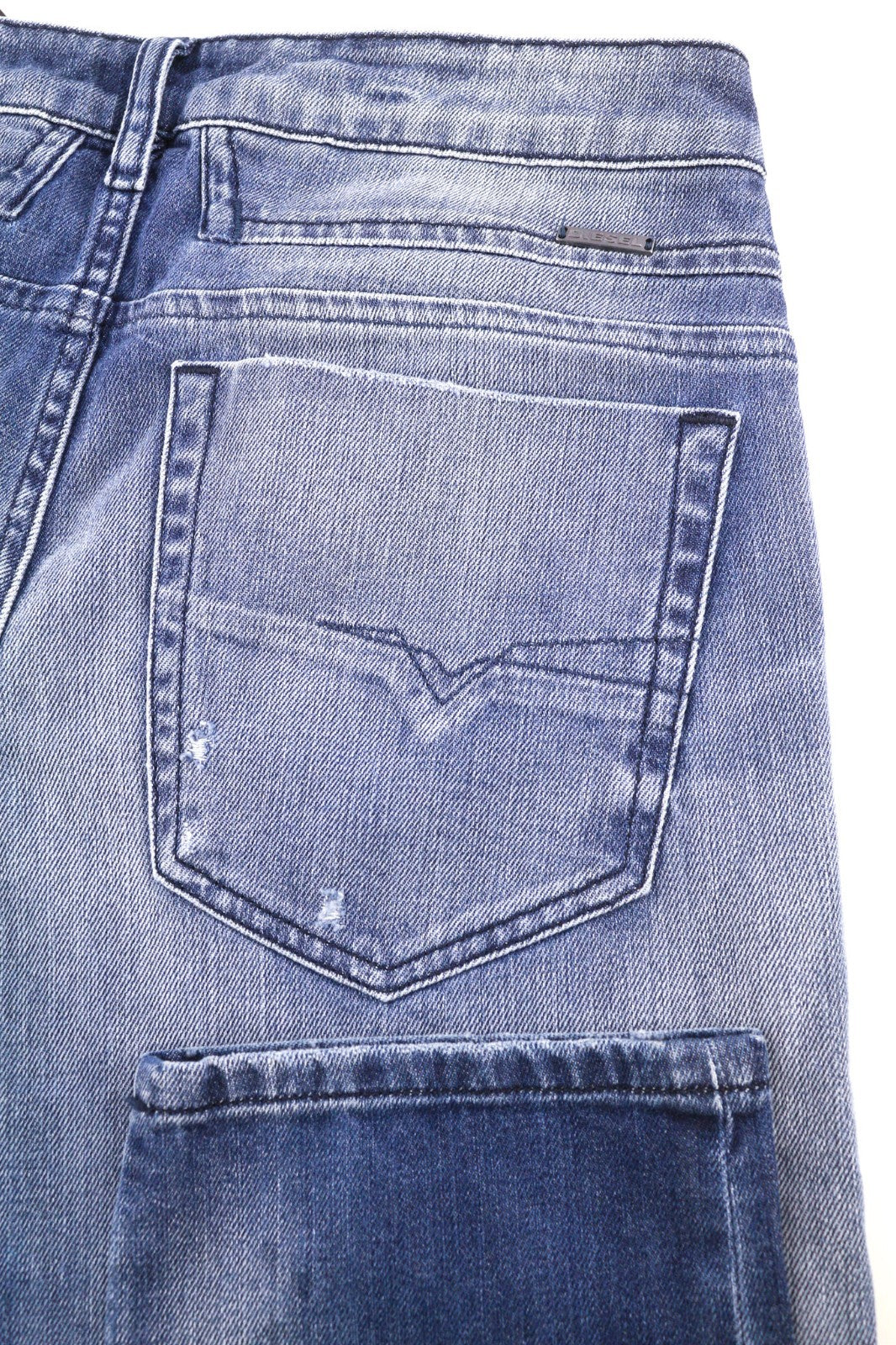 DIESEL D-Bazer 084DD Men's Jeans W29/L34 Tapered Ripped Denim Washed Logo