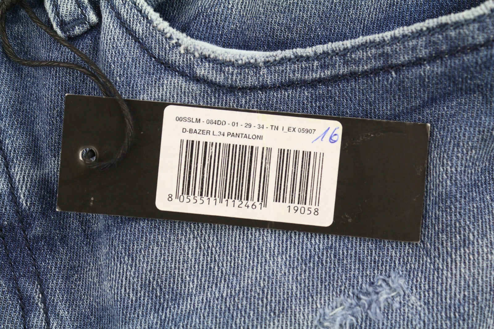 DIESEL D-Bazer 084DD Men's Jeans W29/L34 Tapered Ripped Denim Washed Logo