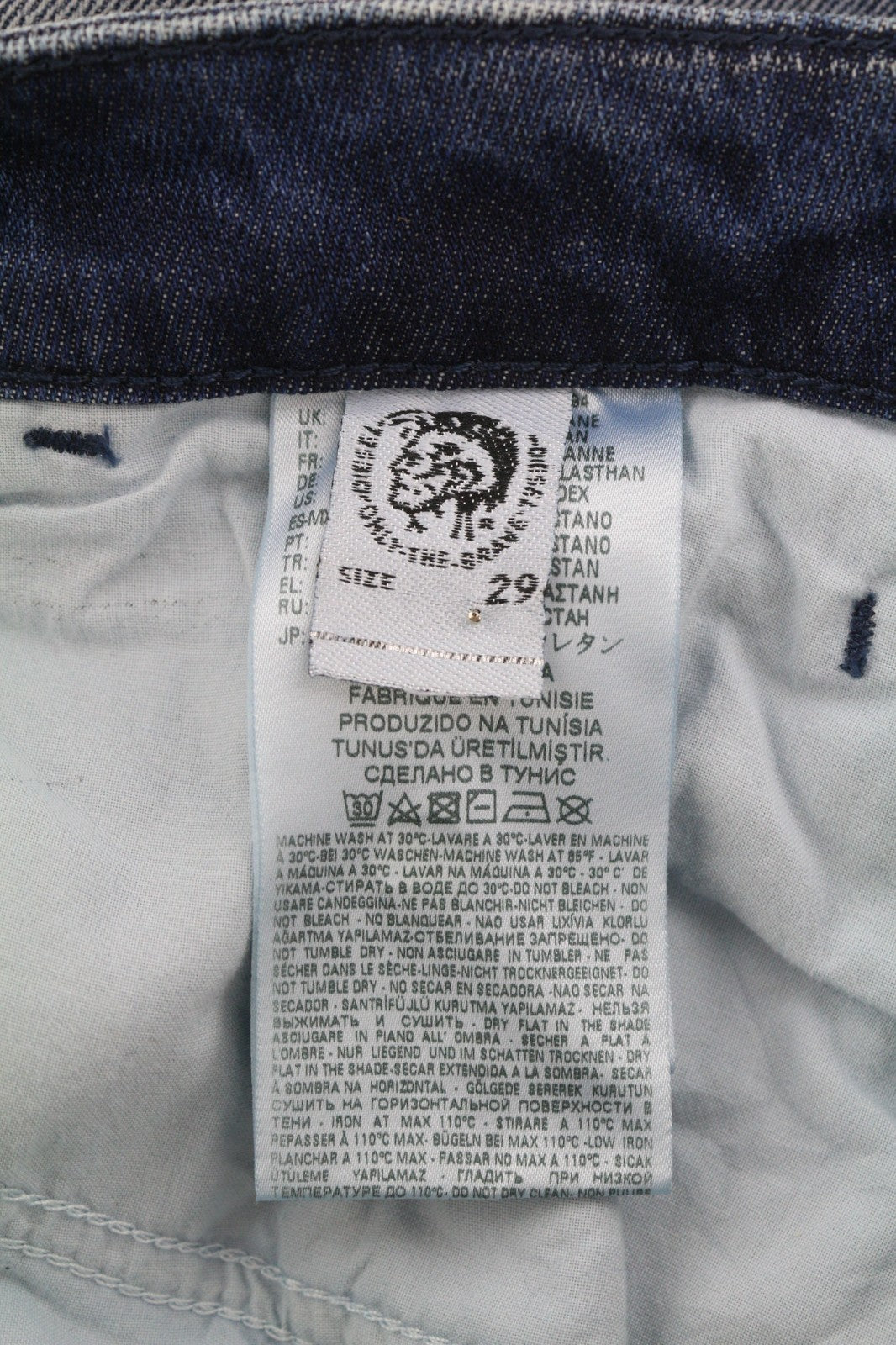 DIESEL D-Bazer 084DD Men's Jeans W29/L34 Tapered Ripped Denim Washed Logo